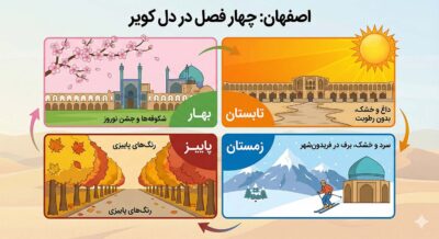 مقایسه آب و هوای اصفهان و کیش کدام فصل بهتر است؟